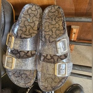 Rue21 Glitter Sandals with Silver Buckles